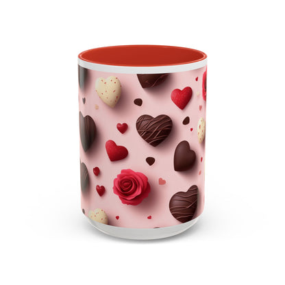 'Valentines day pattern' Accent Coffee Mug (11, 15oz)