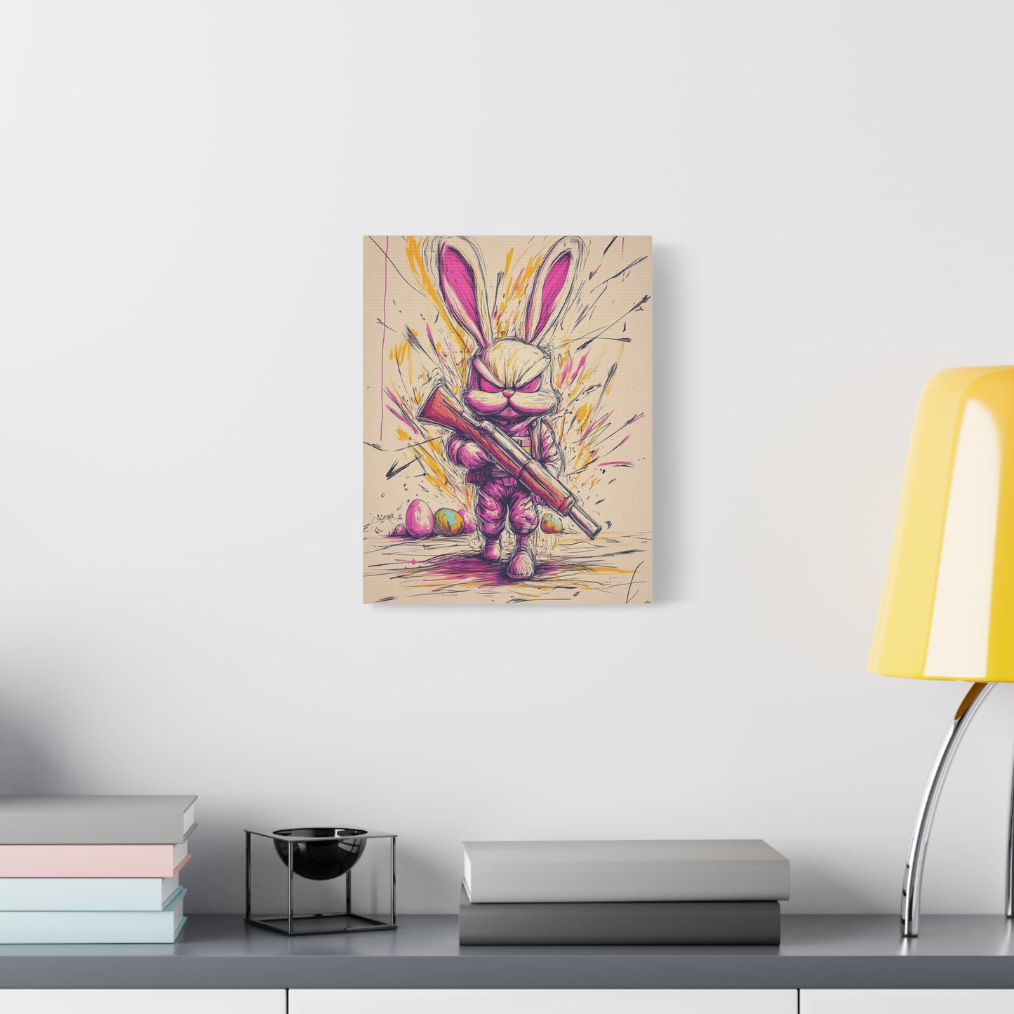 ﻿Battle-Ready Bunny: Fierce Matte Canvas Decor