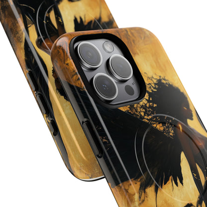 Midnight Ember: The Ebony Angel AI Phone Case