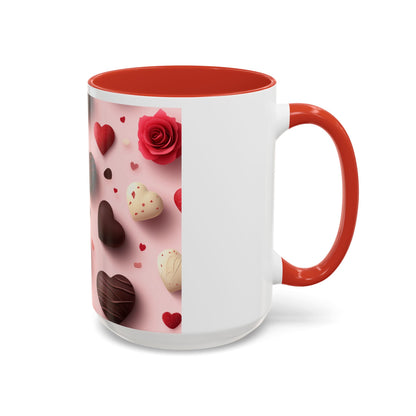 'Valentines day pattern' Accent Coffee Mug (11, 15oz)