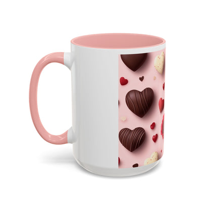 'Valentines day pattern' Accent Coffee Mug (11, 15oz)