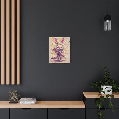 ﻿Battle-Ready Bunny: Fierce Matte Canvas Decor