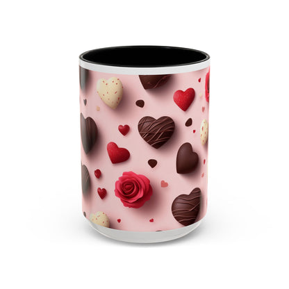 'Valentines day pattern' Accent Coffee Mug (11, 15oz)