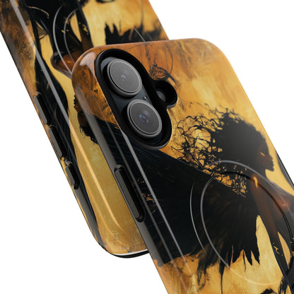 Midnight Ember: The Ebony Angel AI Phone Case