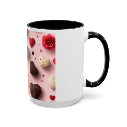 'Valentines day pattern' Accent Coffee Mug (11, 15oz)