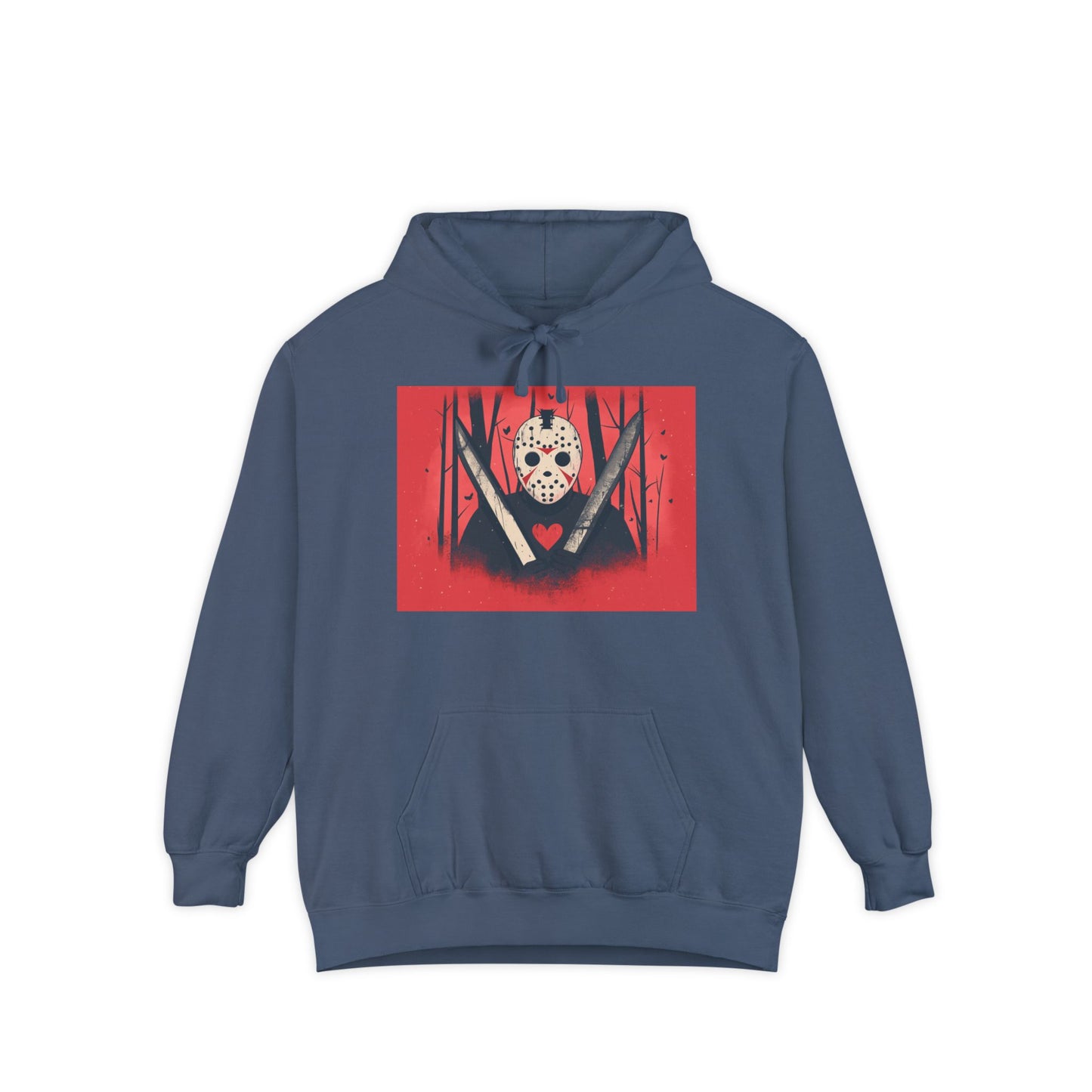 'Jason Voorhees in love' Unisex Garment-Dyed Hoodie