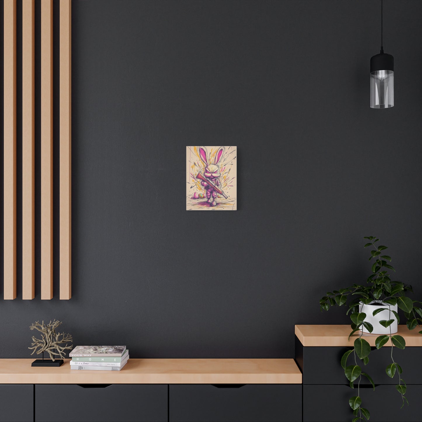 ﻿Battle-Ready Bunny: Fierce Matte Canvas Decor