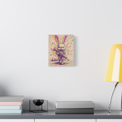 ﻿Battle-Ready Bunny: Fierce Matte Canvas Decor