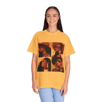 Vibrant Women's Empowerment T-Shirt – Garment-Dyed, Stylish Art Design