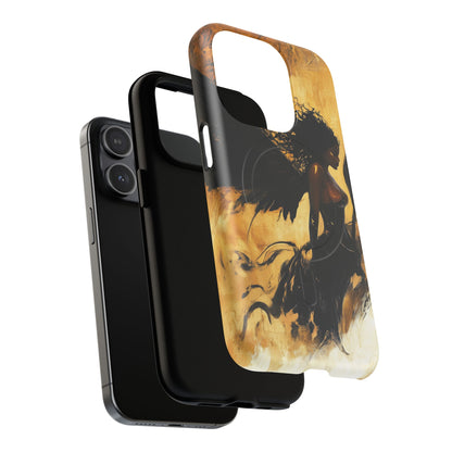 Midnight Ember: The Ebony Angel AI Phone Case