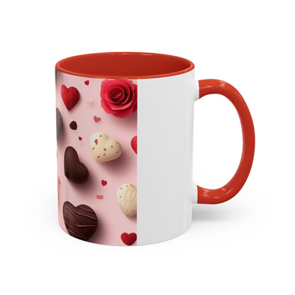 'Valentines day pattern' Accent Coffee Mug (11, 15oz)