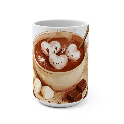 Chocolate Smiling Hearts Mug 15oz