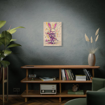 ﻿Battle-Ready Bunny: Fierce Matte Canvas Decor