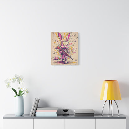 ﻿Battle-Ready Bunny: Fierce Matte Canvas Decor