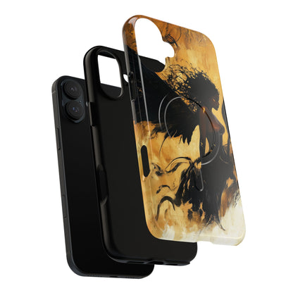 Midnight Ember: The Ebony Angel AI Phone Case