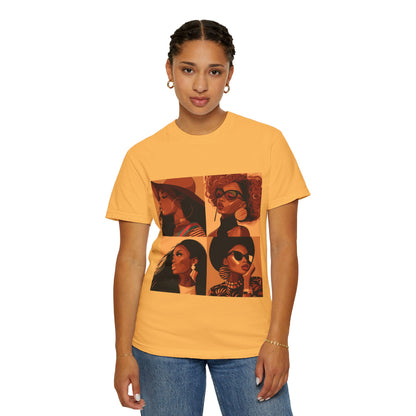 Vibrant Women's Empowerment T-Shirt – Garment-Dyed, Stylish Art Design