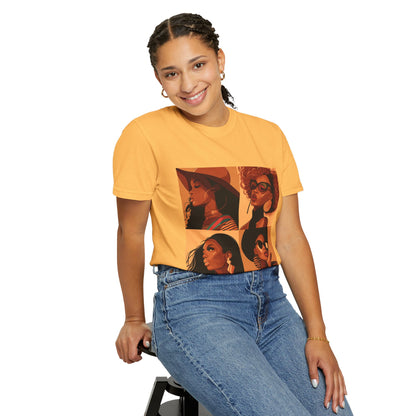 Vibrant Women's Empowerment T-Shirt – Garment-Dyed, Stylish Art Design