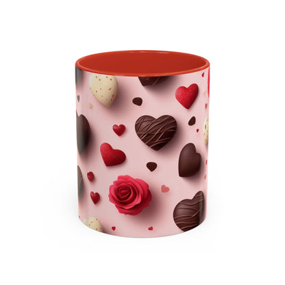 'Valentines day pattern' Accent Coffee Mug (11, 15oz)