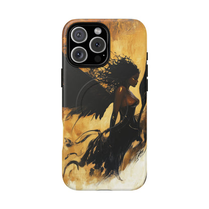 Midnight Ember: The Ebony Angel AI Phone Case