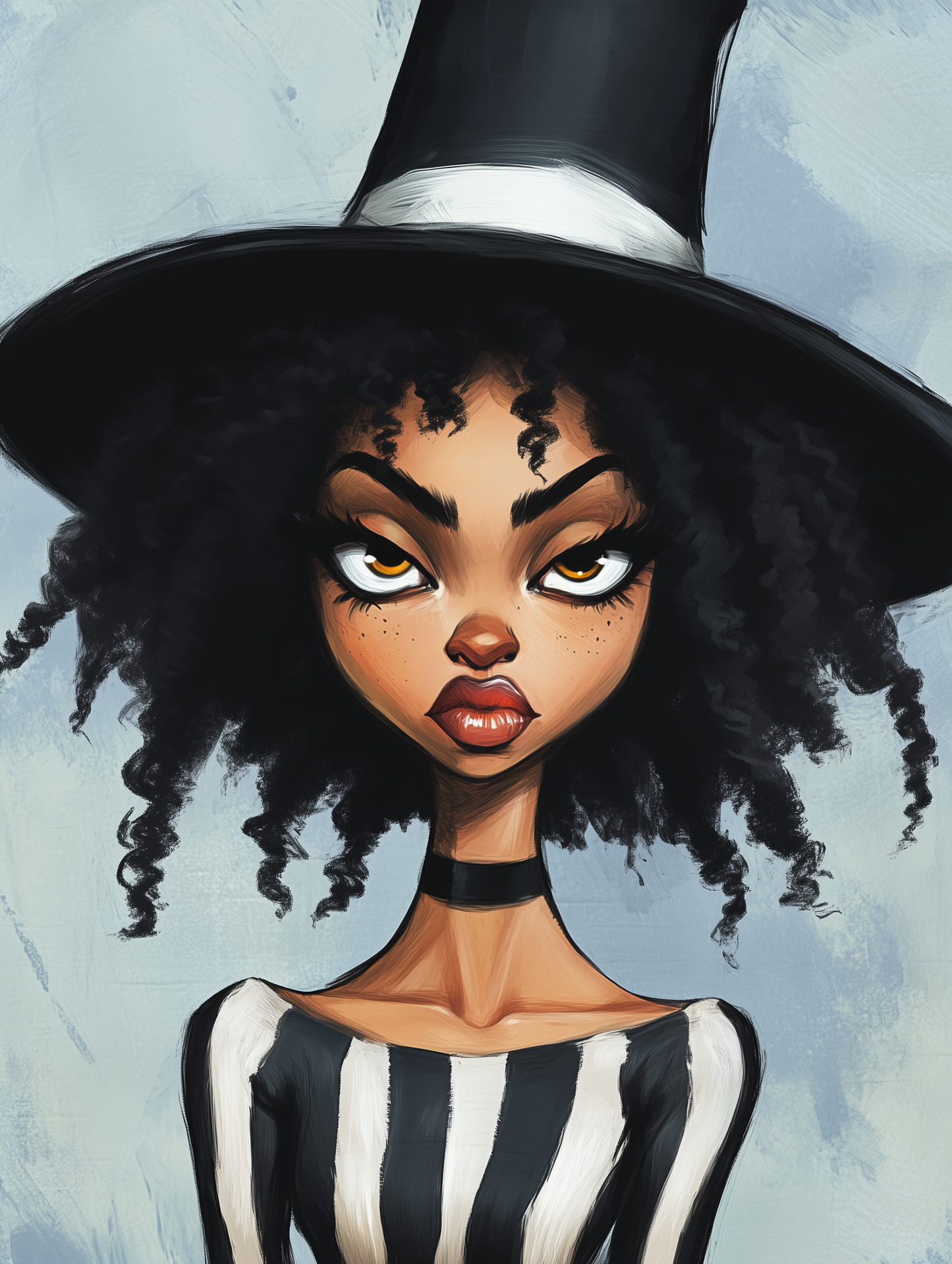 Whimsical Noir: Tim Burton-Inspired AI Art Collection