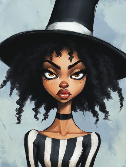 Whimsical Noir: Tim Burton-Inspired AI Art Collection